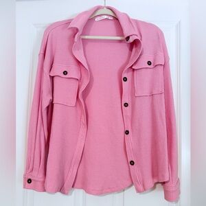 Altar'd State Pink Waffle Knit Top